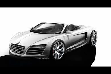 2010 Audi R8 Spyder   Design Sketch Front And Side Topless ...