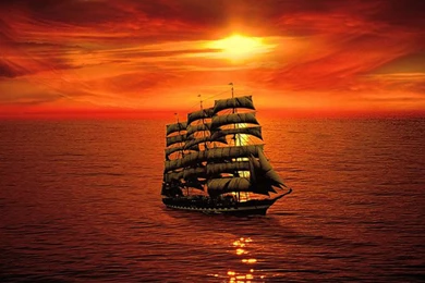 Free Wallpapers Of Natural Scenery sunset Of Sea