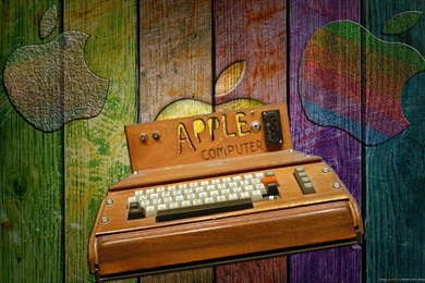 Wallpapers Wooden Table Wood Old Apple Inc Mac Typewriters Apples ...