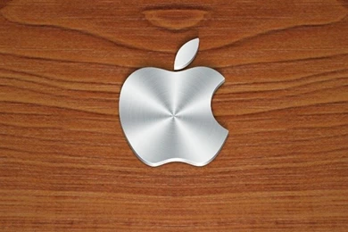 Wallpapers Wood Metal Apple Logo Iphone 640x960