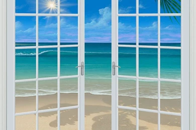 Doorway To Paradise (80" X 84")   French Door Wall Mural   Murals 101