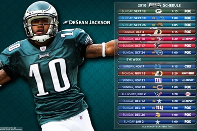 2010 Philadelphia Eagles Schedule   DeSean Jackson