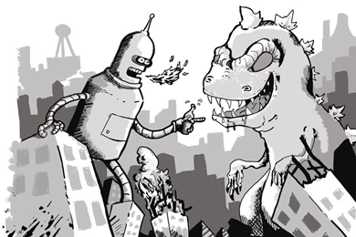 Bender Vs Reptar By Fetal castro On DeviantArt