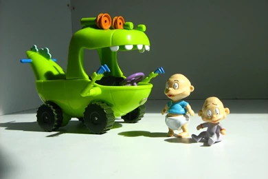 The Rugrats Movie   Reptar Wagon Toy And Tommy And Dil Pickles Toy ...