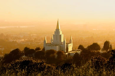 Oakland California Temple At Sunset