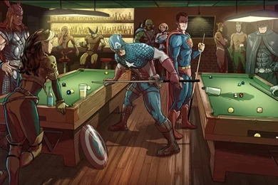 Marvel VS DC Bar Fight (1920x1080) : Wallpapers