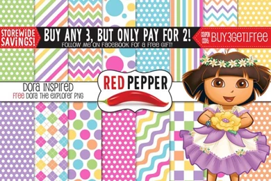 Dora The Explorer Digital Paper: DORA THE By RedPepperPapers
