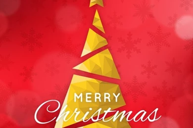 Golden Geometric Christmas Tree Backgrounds Vector
