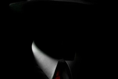 Shadow Man Black Suit Hat Red Tie Android Wallpapers Free Download