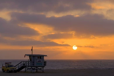 Wallpapers Ocean, Beach, Sunset, Clouds, USA, California, Los ...