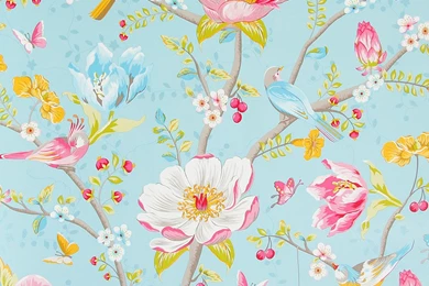 Pip Studio Chinese Garden Wallpapers   341002 Light Blue At Amara