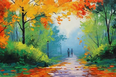 Road, Leaves, Cute Couple, Autumn Leaves Wallpapers And Images ...