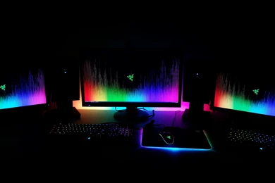 Here's My Chroma Setup To Go Along With The New Wallpaper! : Razer