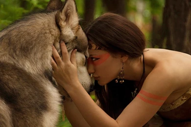 Wolf And Indian Girl Wallpapers » WallDevil   Best Free HD Desktop ...