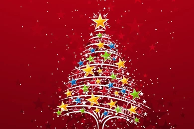 Wallpapers Red Stars Christmas Tree In All It S Glory Theme To ...