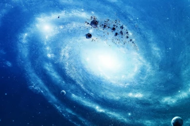 Spiral Galaxy Sucking In Matter Illustration Free Wallpapers HD
