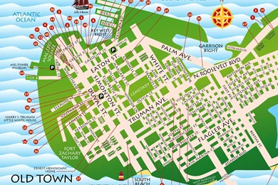 Wallpapers Map Of Key West Old Town P 5931929.6 3368x2611 ...