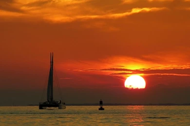 Download Wallpapers Catamaran At Sunset (Key West, Florida) (1920 X ...