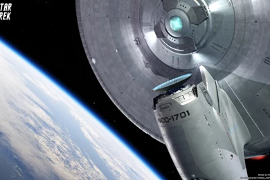 Star Trek USS Enterprise Leaving Earth Orbit, Free Star Trek ...