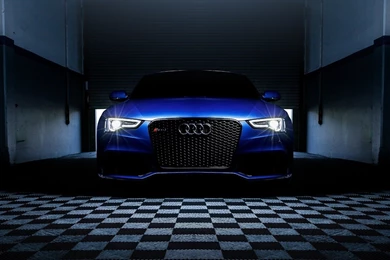 Blue Audi RS 5 In A Dark Space   Car Wallpapers