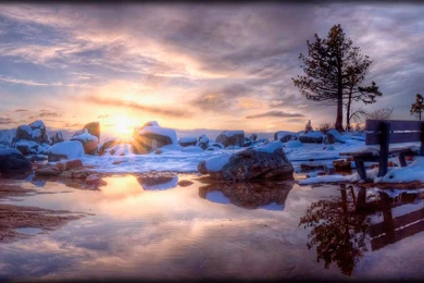 SUNSET IN WINTER WALLPAPER