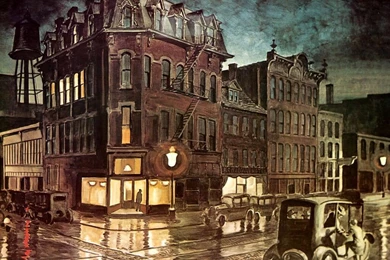 JLM 1930 Charles Burchfield Rainy Night (Buffalo NY ...