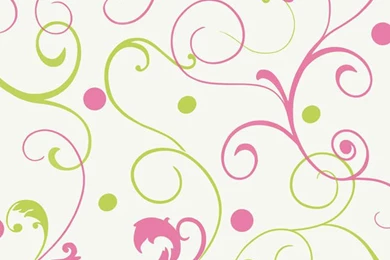 Pink Green Scroll Dots PW4059 Wallpapers   Interior Home Decor