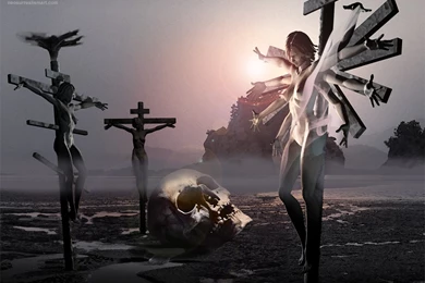 Crucifixion Or Kali Bhavatarini (unfinished): Surreal Art print ...