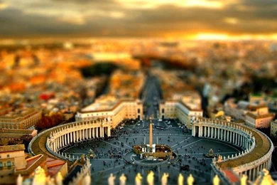 Tilt shift, Vatican City, St. Peter Square, Upscaled :: Wallpapers