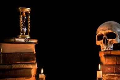 Download Wallpapers 2560x1440 Magic, Candles, Books, Darkness ...