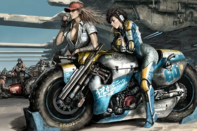 Wipeout Artwork Motorbikes Girls With Bikes : Desktop And Mobile ...