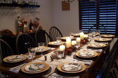Thanksgiving Dinner Table Setting HD Wallpapers