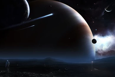 WallpaperUniversity.com :: Large And Small Planets And Shooting ...