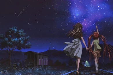 Anime, Night, Stars, Shooting Stars, Air (anime) Wallpapers HD ...