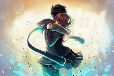 Download Wallpapers Anime Animated   Anime Girl Boy Hug Love Art ...