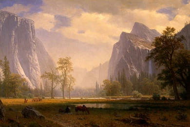Albert Bierstadt Looking Up The Yosemite Valley Wallpapers