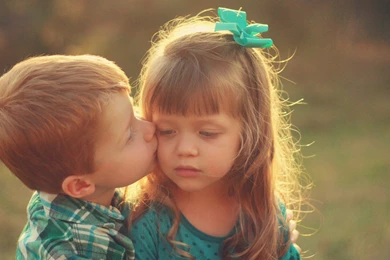 Boy Kissing His Little Sister On The Cheek Wallpapers And Images ...
