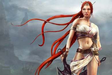 Wallpapers Red Head Redhead Fighter Lady Galaxy 1920x1080 ...