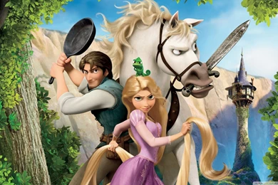 Tangled Rapunzel, Flynn And Maximus HD Desktop Wallpapers ...