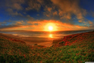 Sunset Ocean HD Desktop Wallpapers : Widescreen : High Definition ...