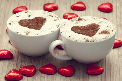 Drink, Cup, Cappucino Art, Valentine, Heart, Hd, Wallpaper, Chocolate