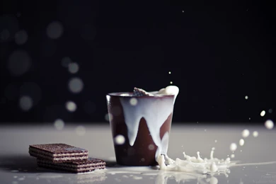 Drink, Macro Photo, Splashing, Cup, Cookies, Particle, Milk, Wallpapers