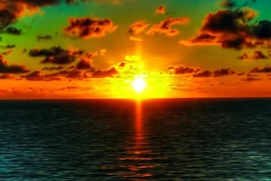 Sunset At Sea iPhone 5 Wallpapers (640x1136)