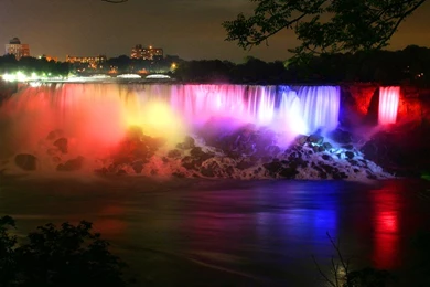 Colorfull Niagara Falls Beautiful Night Wallpa