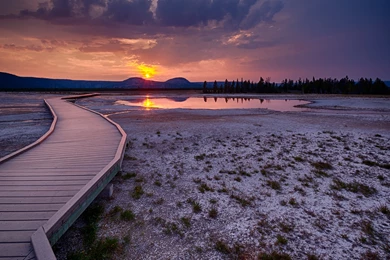Sunrise In Yellowstone National Park, Wyoming, Usa, Nature ...