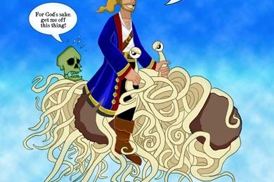Guybrush Riding The FSM By Xanadu7 On DeviantArt