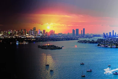 Download Wallpapers Miami, Fl, Florida, Miami, Evening, Lights ...