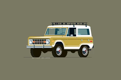 New Drawing! A 1969 Ford Bronco In Tucson Gold. [OC][2560x1440 ...