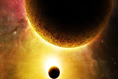 Burning Planets In Space Android Wallpapers