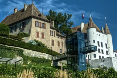 Download Wallpapers 3840x2160 Geneva, Switzerland, Palace, Flag ...